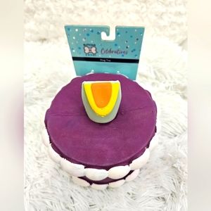 Birthday Cake 🎂 Dog SqueakyToy w/Pop Up Candle Buttons & Bones Celebrations